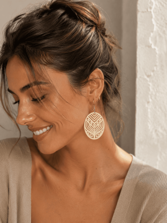 Pendientes Calado Ovalado MAUREL Natural HEVE