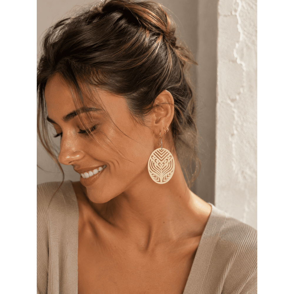 Pendientes Calado Ovalado MAUREL Natural HEVE