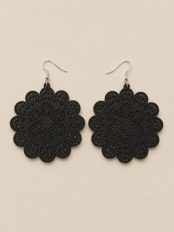 Pendientes Mandala Calados NERIVA Negro HEVE