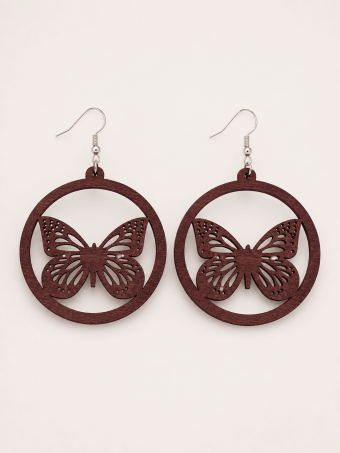 Pendientes Calados Mariposa AZMARA Marrón HEVE