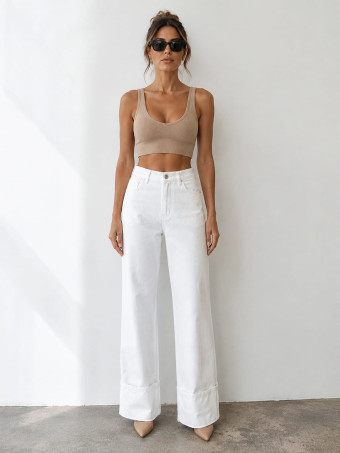 Jeans Straight Cuffed JAYLO Blanco HEVE