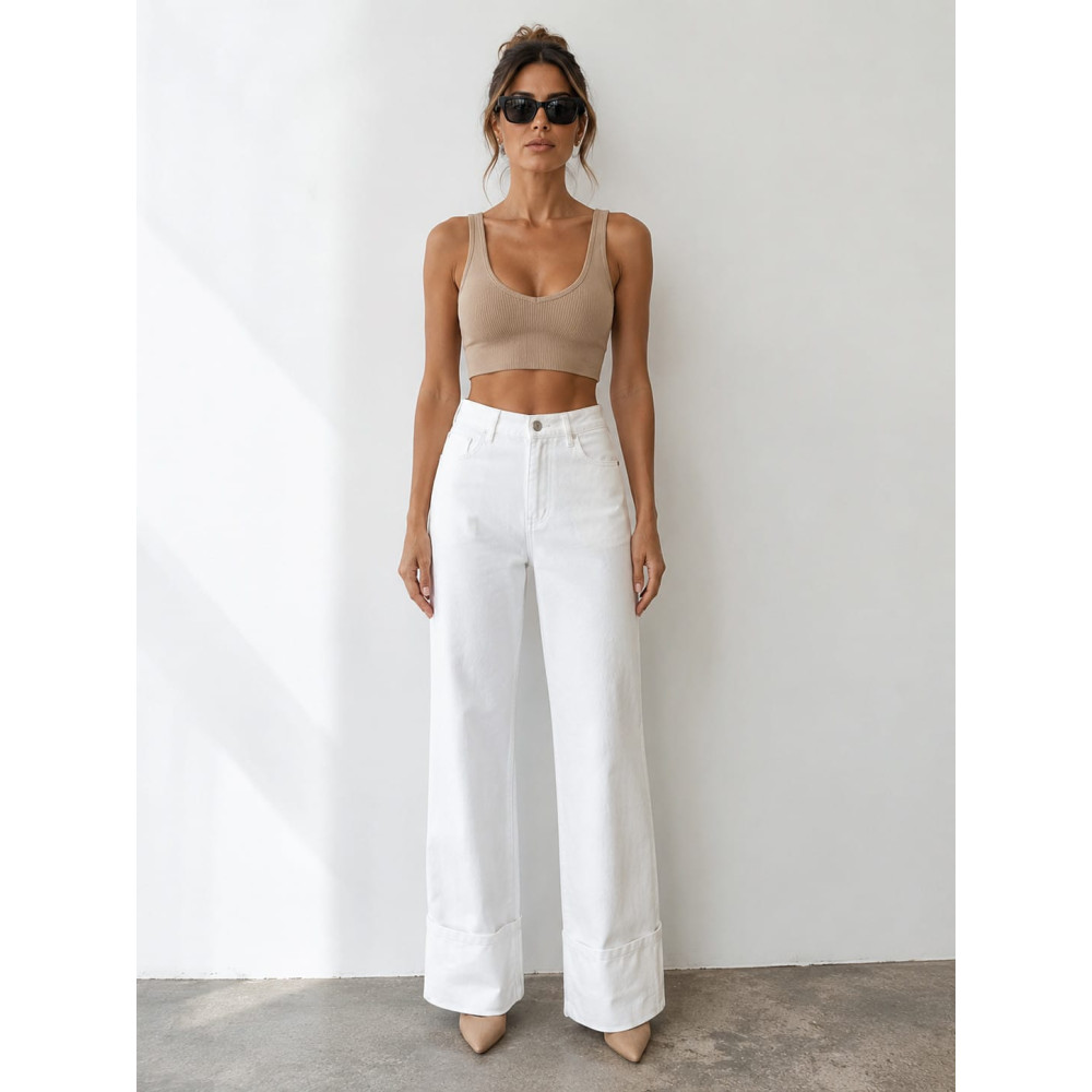 Jeans Straight Cuffed JAYLO Blanco HEVE