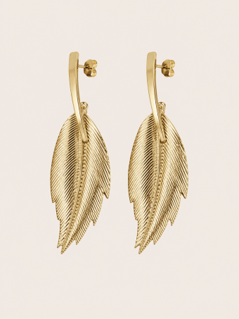 Pendientes Dorados Pluma ALTIRA HEVE