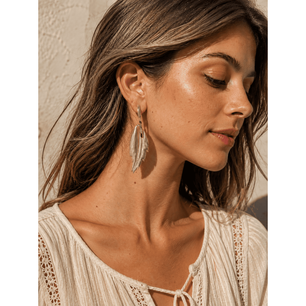 Pendientes Dorados Pluma ALTIRA HEVE