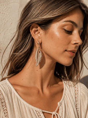 Pendientes Dorados Pluma ALTIRA HEVE