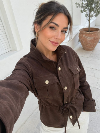 Chaqueta Efecto Ante SELVAR Marrón HEVE
