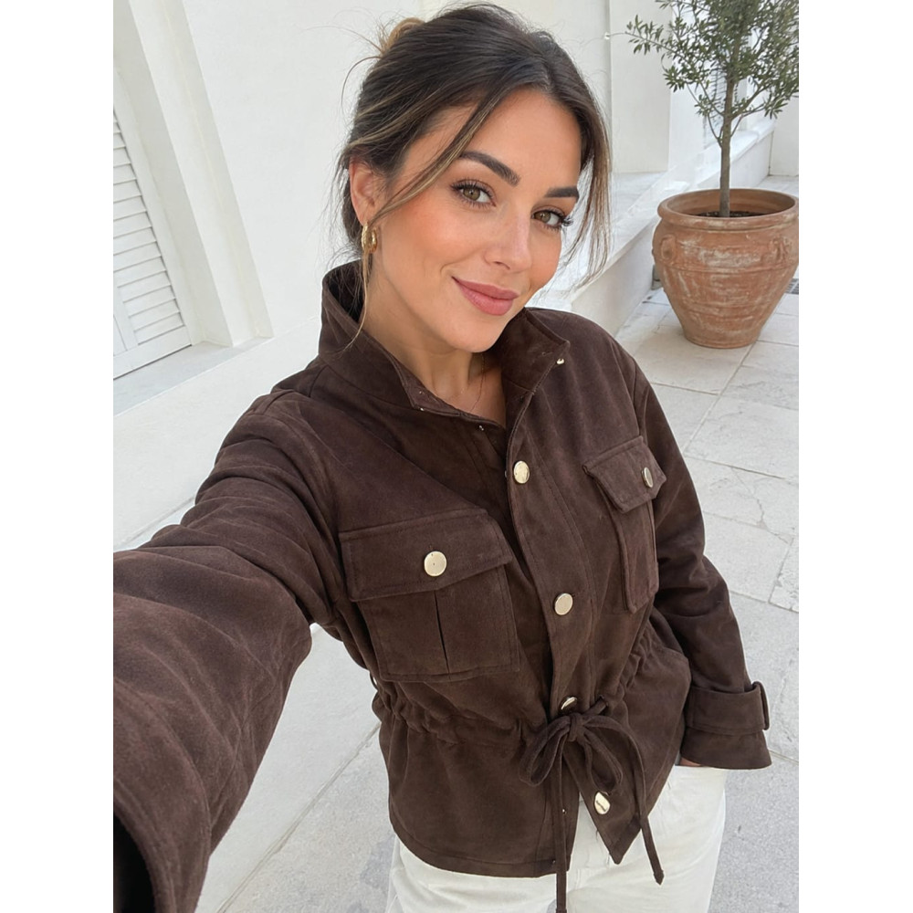 Chaqueta Efecto Ante SELVAR Marrón HEVE