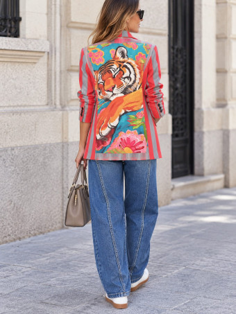 Blazer Rayas Estampado Print AZANIA 01 HEVE