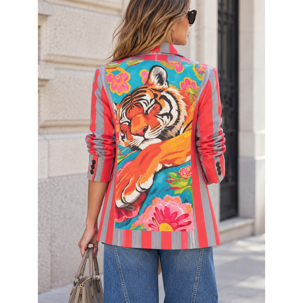 Blazer Rayas Estampado Print AZANIA 01 HEVE