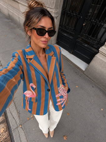 Blazer Rayas Estampado Print AZANIA 02 HEVE