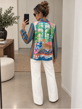 Blazer Rayas Estampado Print AZANIA 02 HEVE