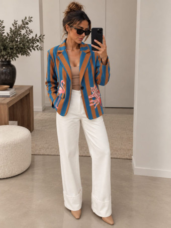 Blazer Rayas Estampado Print AZANIA 02 HEVE