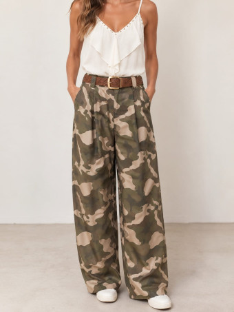 Pantalón Camuflaje con Cinturón FALKER Verde HEVE