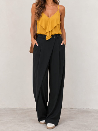 Pantalón Balloon Efecto Cruzado ZAVELLE Negro HEVE
