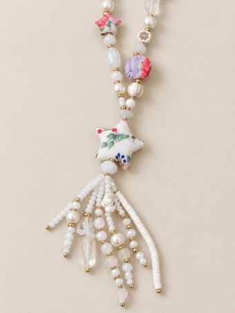 Collar Blanco Cuentas Fantasía y Estrella 116 HEVE