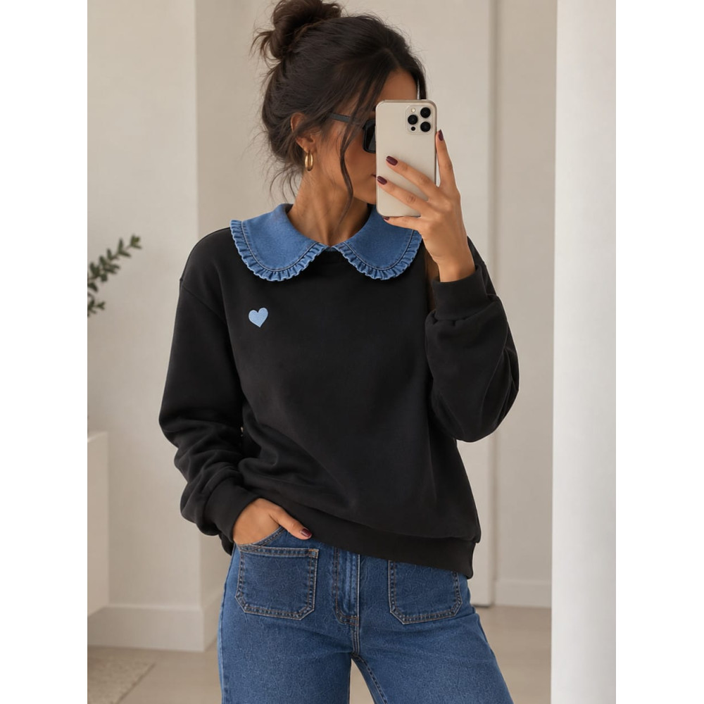 Sudadera Babydoll Soft Touch MOLYN Negro HEVE