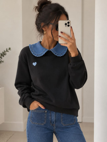 Sudadera Babydoll Soft Touch MOLYN Negro HEVE