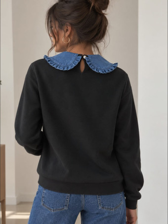 Sudadera Babydoll Soft Touch MOLYN Negro HEVE