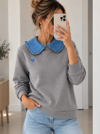 Sudadera Babydoll Soft Touch MOLYN Gris HEVE