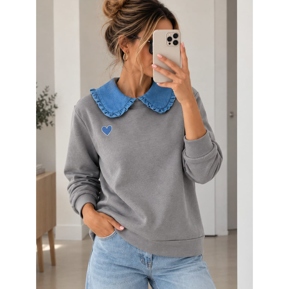Sudadera Babydoll Soft Touch MOLYN Gris HEVE