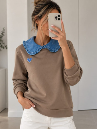 Sudadera Babydoll Soft Touch MOLYN Khaki HEVE