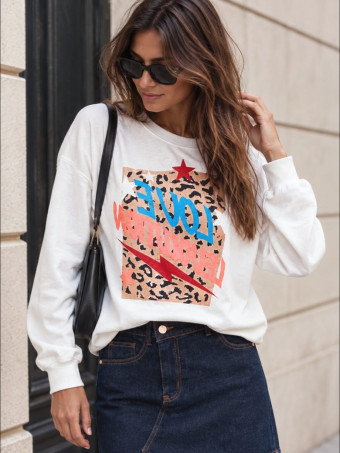 Sudadera Algodón LOVE LEVOLUTION Blanco HEVE