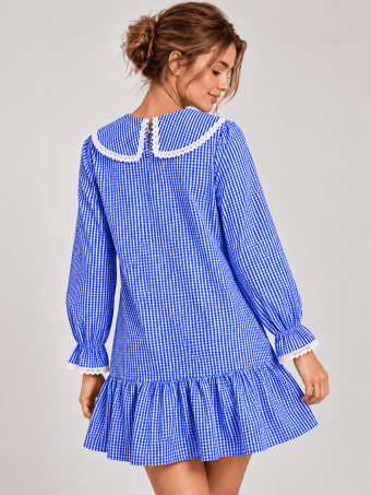 Vestido Baby Doll Vichy MABELLE Azul Klein HEVE