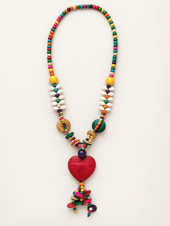 Collar Abalorios de Madera KARIMA Multicolor HEVE