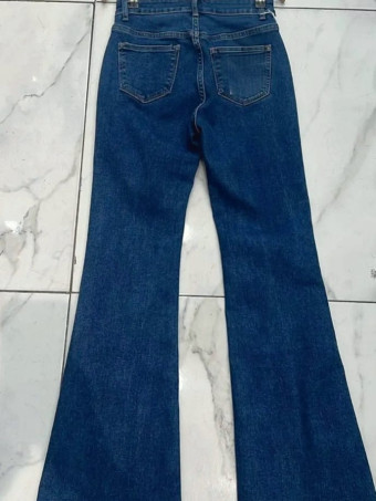 Jeans Flare High Waist MEDORA OVERSIZE Blue Jean HEVE