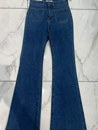 Jeans Flare High Waist MEDORA OVERSIZE Blue Jean HEVE