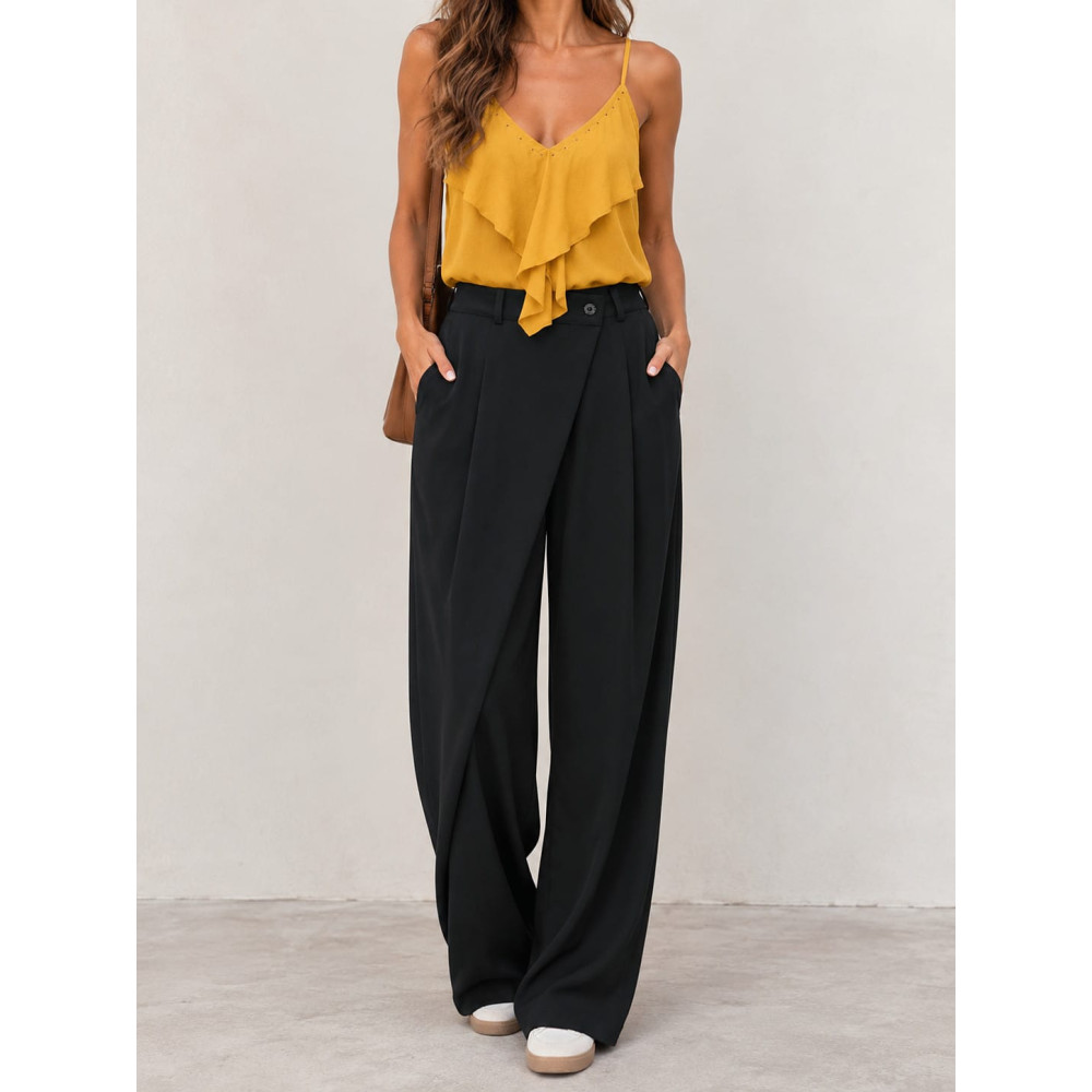 Pantalón Balloon Efecto Cruzado ZAVELLE Negro HEVE