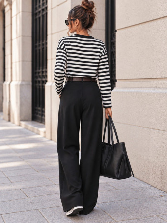 Pantalón Palazzo Cinturón CHARMELLIE Negro HEVE