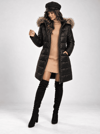 Abrigo Acolchado LEONIE Negro HEVE