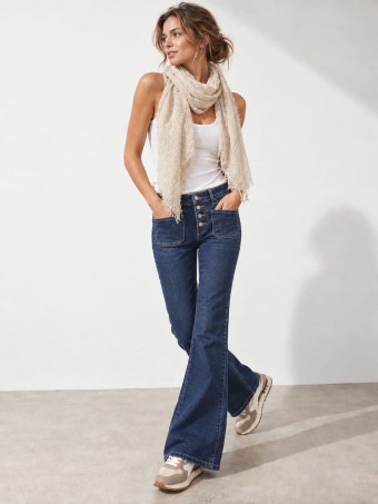 Jeans Flare Botonadura PRESLY Blue Jean HEVE