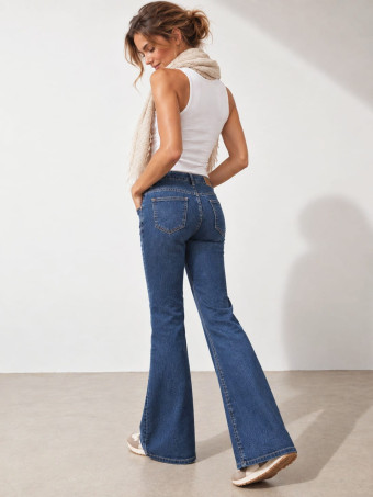Jeans Flare Botonadura PRESLY Blue Jean HEVE