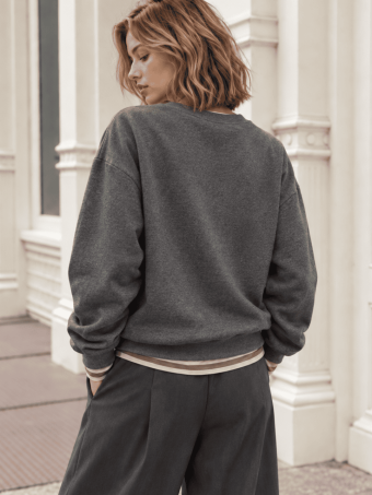 Sudadera Vinilo ROCK AND GLAM Gris HEVE