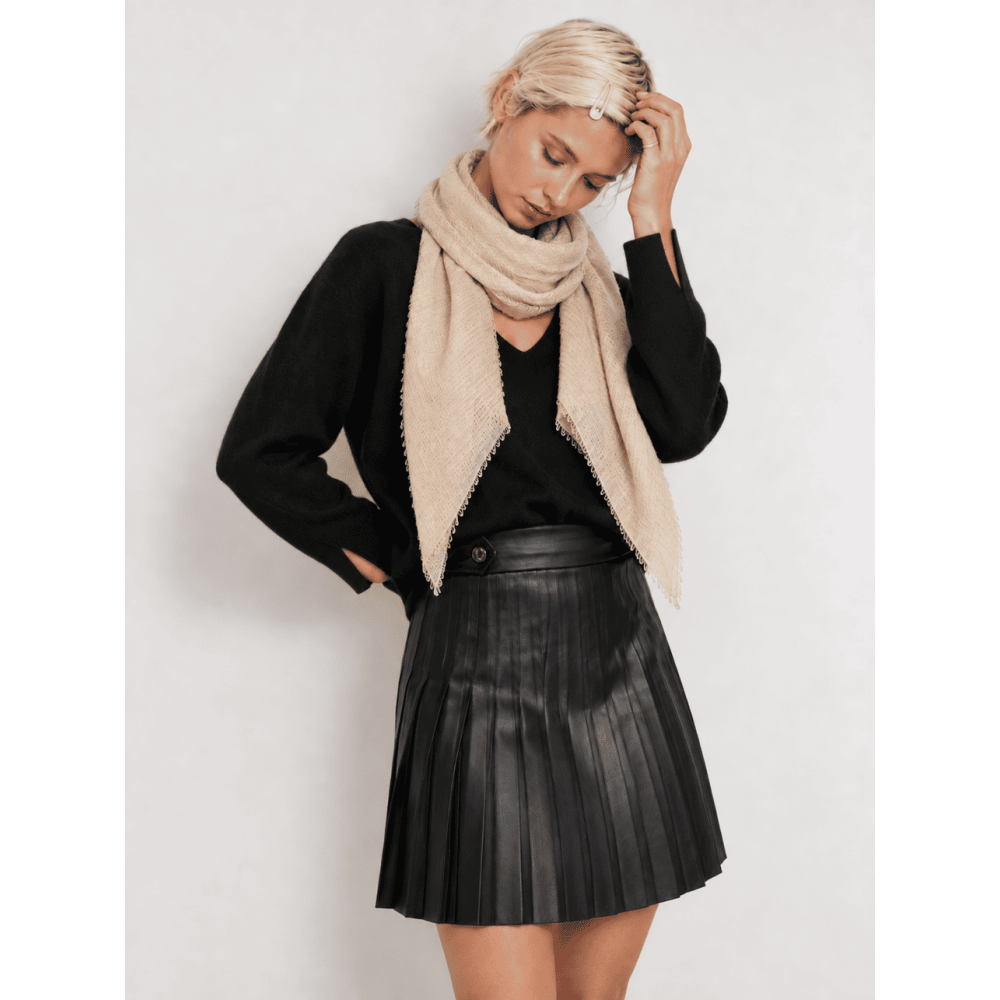 Falda Polipiel Plisada CHENNIER Negro HEVE