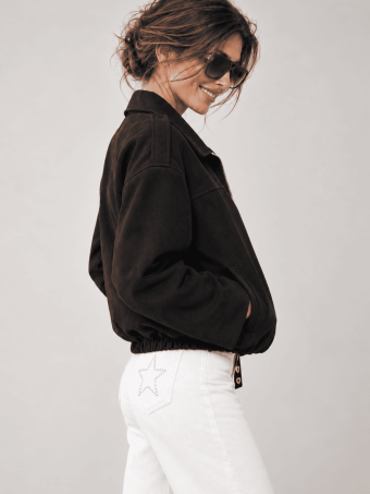 Cazadora Retro Efecto Ante MARLEN Negro HEVE
