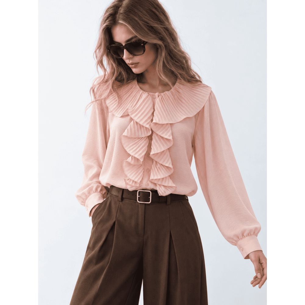 Blusa Fluida Chorreras LULIANNE Rosa HEVE