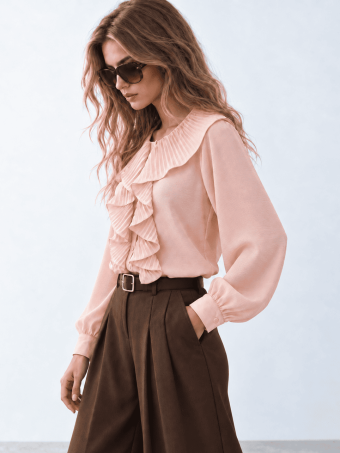 Blusa Fluida Chorreras LULIANNE Rosa HEVE