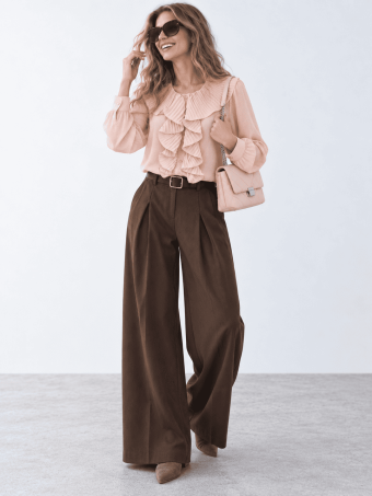 Blusa Fluida Chorreras LULIANNE Rosa HEVE