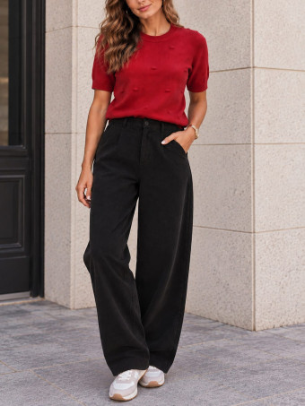 Pantalón Balloon Efecto Ante KORNE Negro HEVE