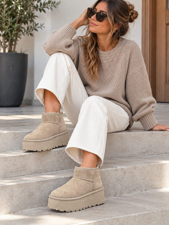 Calcetines Altos Rayas SIGMAR Taupe HEVE