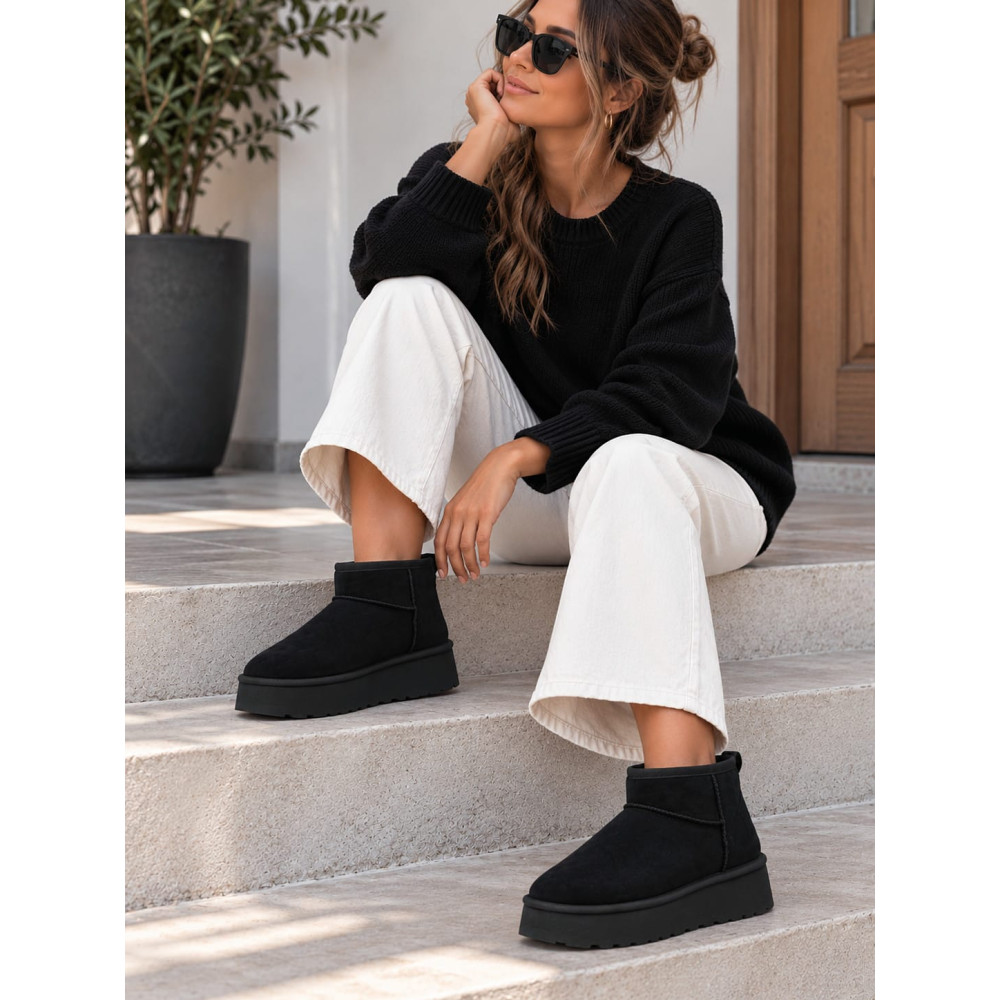 Bota Australiana Baja Plataforma THUNDARA Negro HEVE