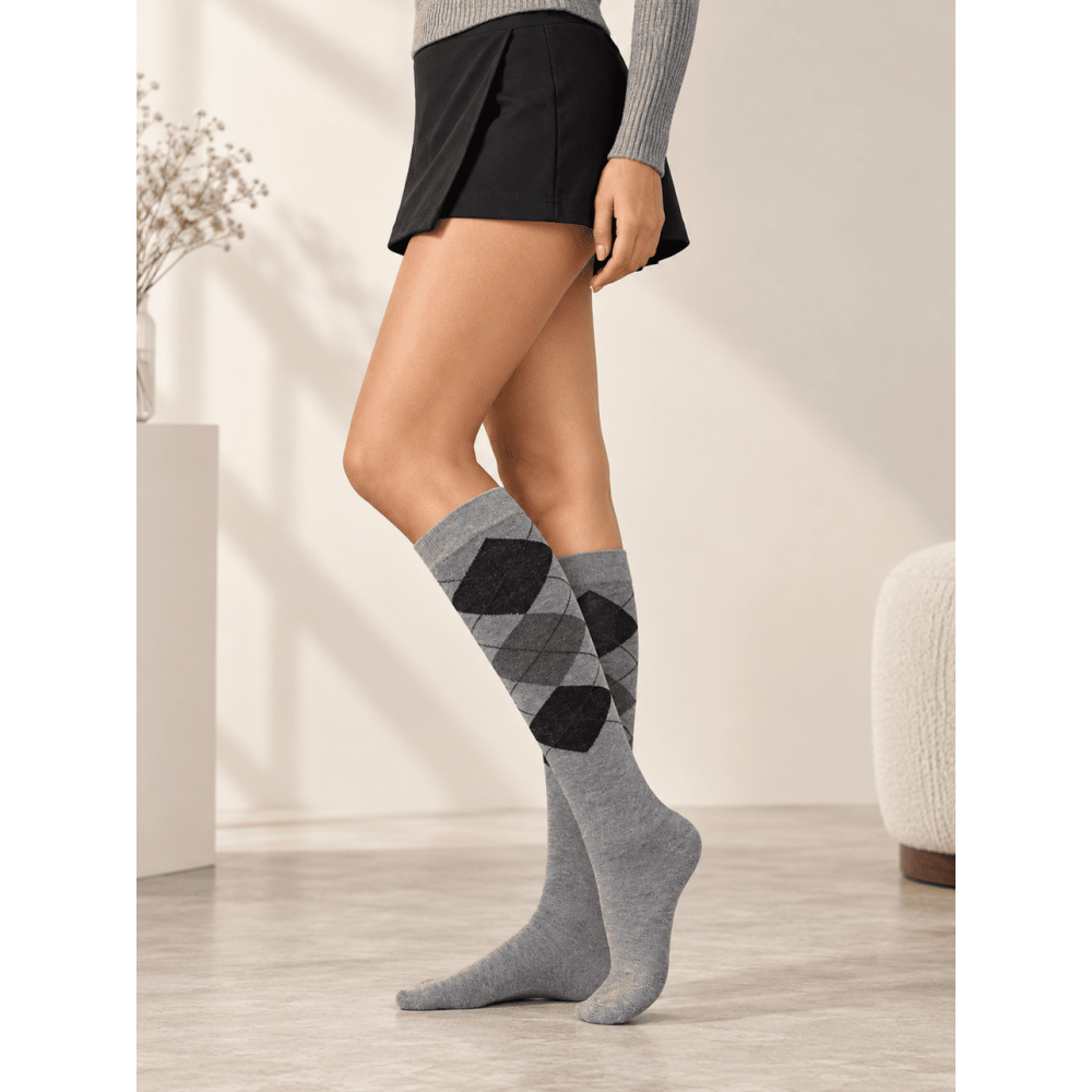 Calcetines Largos Rombos DOUGLAS Gris HEVE