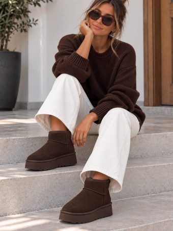 Bota Australiana Baja Plataforma THUNDARA Chocolate HEVE