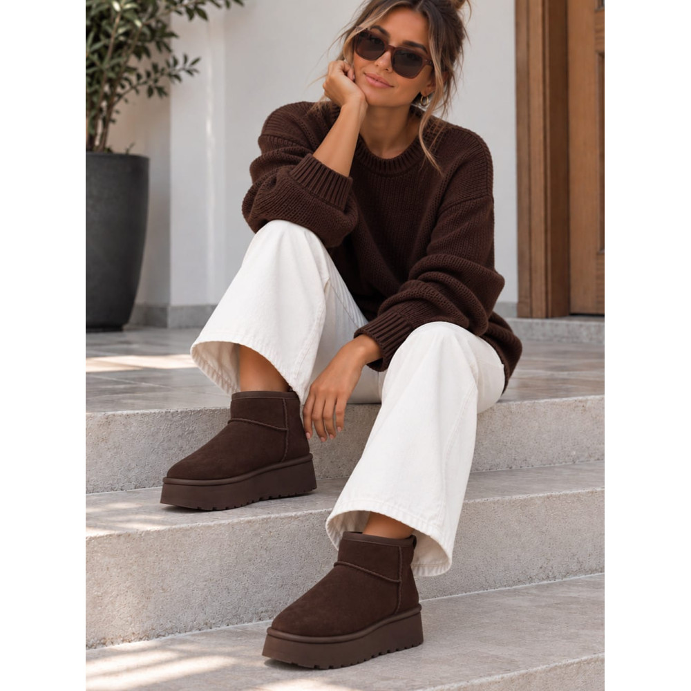 Bota Australiana Baja Plataforma THUNDARA Chocolate HEVE