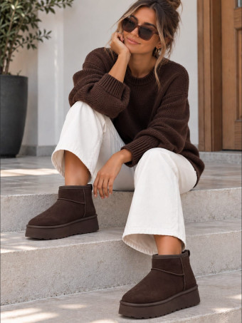 Bota Australiana Baja Plataforma THUNDARA Chocolate HEVE