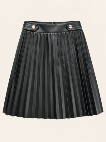 Falda Polipiel Plisada CHENNIER Negro HEVE