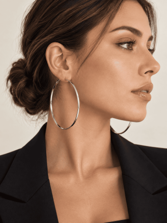 Pendientes Aro Maxi LURENA Plata HEVE